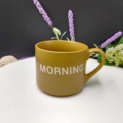 12oz Colorful  Matte Glazed Stoneware Coffee Milk Cup