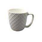 Honeycomb Point Height 9cm White Ceramic Mugs With FDA Certificate
