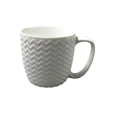 Honeycomb Point Height 9cm White Ceramic Mugs With FDA Certificate