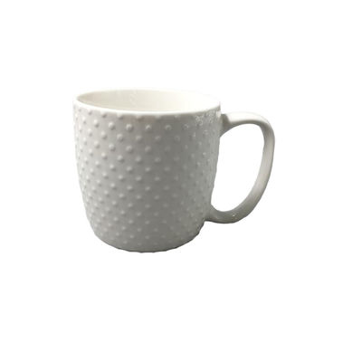 Honeycomb Point Height 9cm White Ceramic Mugs With FDA Certificate
