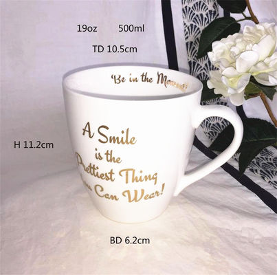 High Temperature Resistance 19oz Ceramic Coffee Mugs , 500ml China Mugs