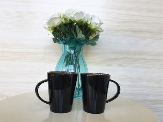 Microwave Safe Lightweight 16OZ Custom Ceramic Mugs Black Smooth Surface