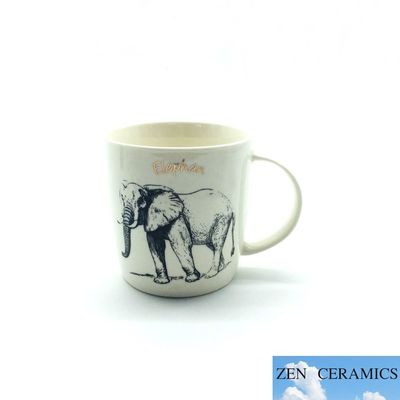 Cute Animal 88mm Height Ceramic Coffee Mugs 10oz FDA Certified