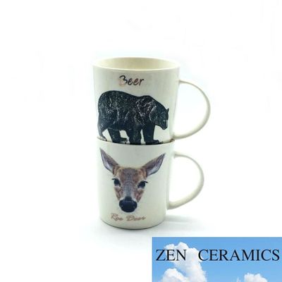Cute Animal 88mm Height Ceramic Coffee Mugs 10oz FDA Certified