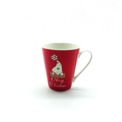 Decal 10 Oz OEM Service Ceramic Latte Cups With Cone Shape