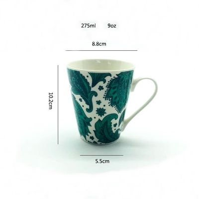 Decal 10 Oz OEM Service Ceramic Latte Cups With Cone Shape