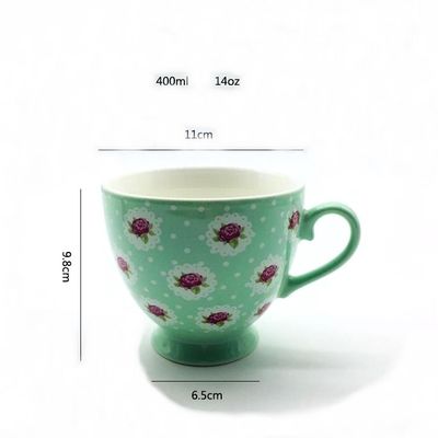 400ml Colorful Glazed Ceramic Coffee Tumbler , 14 Ounce Coffee Mugs