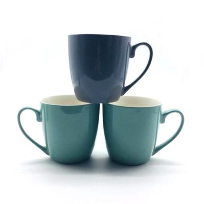 Light Weight Colored 420ml 14 Oz Ceramic Coffee Mugs For Birthday Gifts