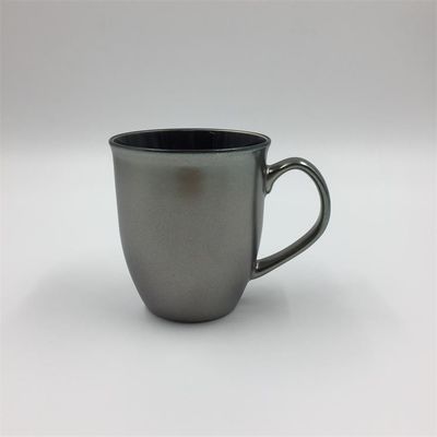 Matte Black Gold Crackle Glaze Large Ceramic Stoneware Mugs
