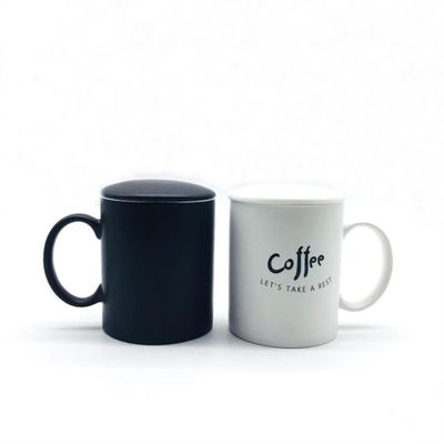 Promotional 300ml 10Oz Ceramic Coffee Mug With Lid Easy To Grasp