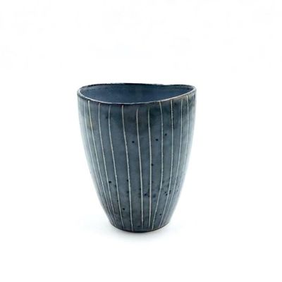 Vintage Style Special Shape Terracotta Tea Mug For Deep Blue 9 OZ