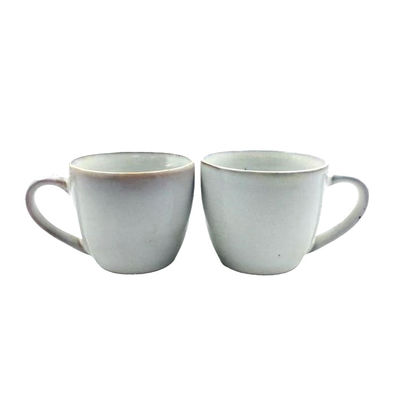 7 Oz Reactive Glazed Mini Silk-Screen Stoneware Tea Cup With Handle