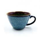 Reactive Glazed 200ml Ceramic Cup And Saucer Set Two Colors For Coffee