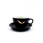 11oz Exquisite Printing Ceramic Cup And Saucer Set Stylish For Cafes