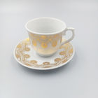 Customized Single Layer Ceramic Luxury Cup And Saucer Set With Golden Edge