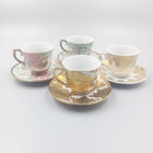 Customized Single Layer Ceramic Luxury Cup And Saucer Set With Golden Edge