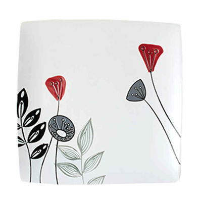 Embossing 4 Piece Square Ceramic Dinnerware Sets Hand Painted