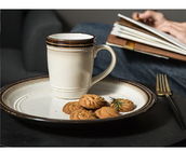 FDA  Embossed Wave Porcelain Dinnerware Set Stylish For Hotels