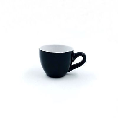 FDA Standard Microwave Safe Ceramic Cup And Saucer Set Black Color