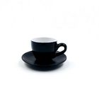 FDA Standard Microwave Safe Ceramic Cup And Saucer Set Black Color