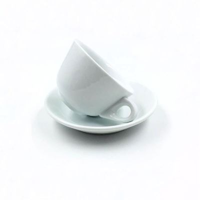 Creative 5Oz 150ml Ceramic Cup And Saucer Set , White Teacup And Saucer Set