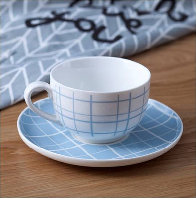 Cloth Patterned New Bone China Ceramic Cup And Saucer Set For Gift