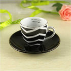 ODM Service Food Contact Safe Ceramic Cup And Saucer Set Black And White