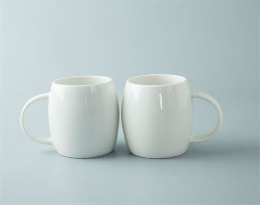 Promotional 420ml White Ceramic Coffee Cups , 14 Ounce Coffee Mugs