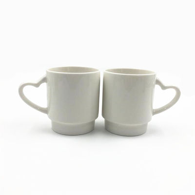 Advertising Microwavable Sublimation Mugs 11oz With Heart Handle