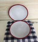 LFGB Certified Shiny Pottery Dinner Plates Round With Red Bright Glaze