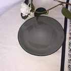 AB Grade Microwavable Matte Black Pottery Dinner Plates For Pasta