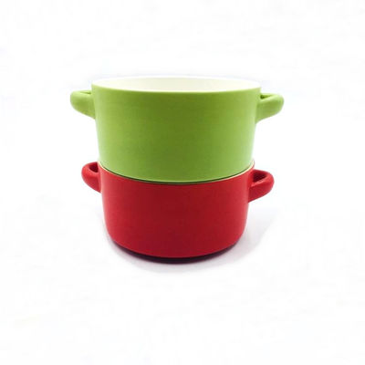 Double Ears 5 Inch Microwavable Ceramic Serving Bowls , Modern Ceramic Bowls OEM Welcome