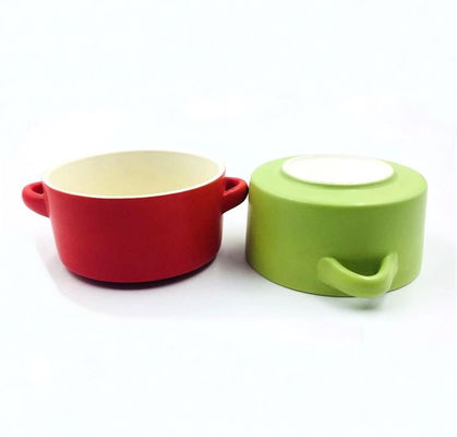 Double Ears 5 Inch Microwavable Ceramic Serving Bowls , Modern Ceramic Bowls OEM Welcome