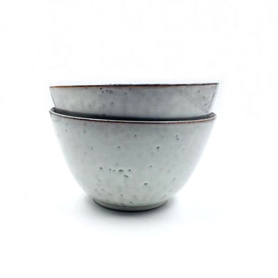 Reactive Glazed Silk Screen 8 Inch Ceramic Bowl Mini Size For Rice