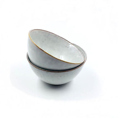 6.5 Inch Reactive Glaze Plain Ceramic Bowls Modern Silk Screen