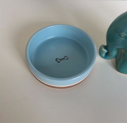 FDA Certified Height 3.5cm Ceramic Pet Food Bowl Hand Painted
