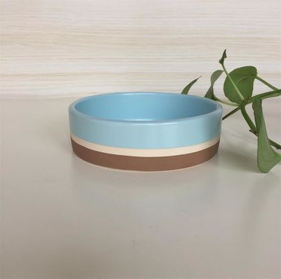 FDA Certified Height 3.5cm Ceramic Pet Food Bowl Hand Painted