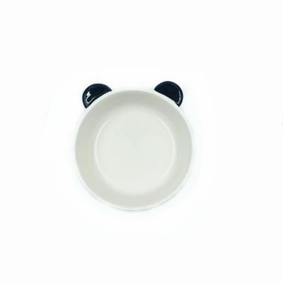 Double Ear 4.5 Inch Ceramic Pet Food Bowl Cute Black For Dog