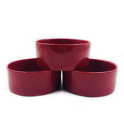 5 Inch 12.5cm Large Ceramic Dog Bowls Chinese Red Large Capacity