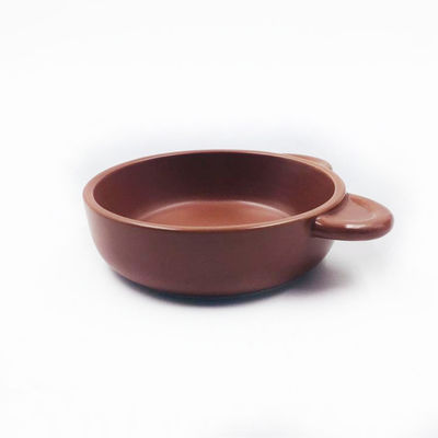 OEM Welcome 13cm Ceramic Pet Food Bowl Solid Color With Double Ears