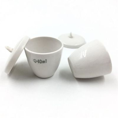 30ml 1320 Degree Chemical  Porcelain Crucible With Lid Industrial