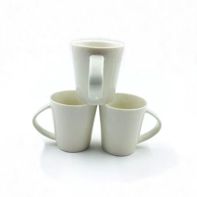 V Shaped 5oz 150ml White Pottery Coffee Mugs For Cappuccino
