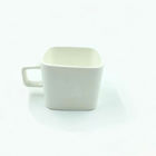 Square 10Oz 290ml White Pottery Mugs With Handle Simple Style