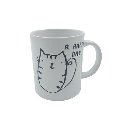 FDA Certification OEM White Glazed Custom Embossed Mugs For Milk