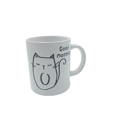 FDA Certification OEM White Glazed Custom Embossed Mugs For Milk