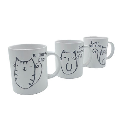 FDA Certification OEM White Glazed Custom Embossed Mugs For Milk
