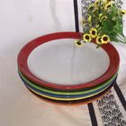 SGS Certificate Customized Pottery Dinner Plates Colorful Glaze Round