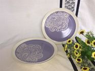 Hand Painted Personalized Ceramic Family Plates CE Approve Purple Glazed