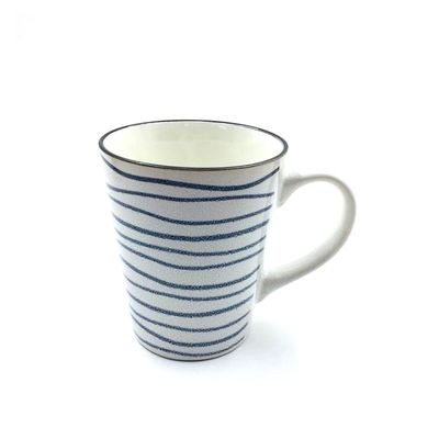 Geometric Pattern Hand Painted 350ml Ceramic Coffee Mugs SGS Approve