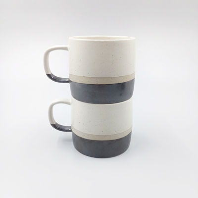 OEM White Silk Screen Ceramic Stoneware Mugs , 10 Oz Stoneware Coffee Mugs